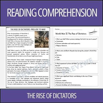 Preview of World War 2: The Rise of Dictators - Reading Comprehension Activity
