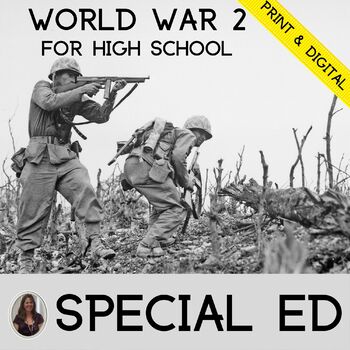 Preview of World War 2 timeline, activities, assessment for Special Education US History