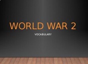 Preview of World War 2 Vocabulary PEOPLE, with answer key and slide deck  WORKSHEET 2