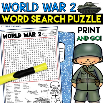 world war 2 word search activity by tied 2 teaching tpt