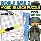 World War 2 Word Search Puzzle Activity Word Find Workshee