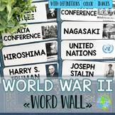 World War 2 Word Wall without definitions