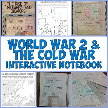 Preview of World War 2 & Cold War Interactive Notebook Activities Readings Bundle