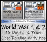 World War 1 & 2 Close Reading Bundles Digital & Print | 5t