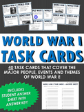 World War I - 40 Task Cards with Answer Sheet (Great for Review)