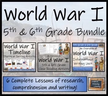 Preview of First World War Timeline Close Reading & Writing Bundle 5th & 6th Grade