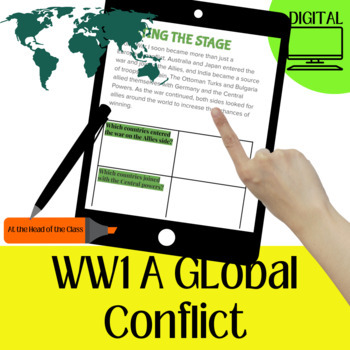 Preview of World War I | A Global Conflict | Digital Reading Comprehension Assignment 