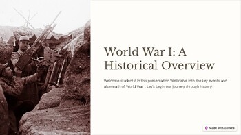 Preview of World War I: A Historical Overview
