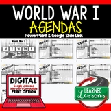 World War I Agenda PowerPoint & Google Slides Agenda