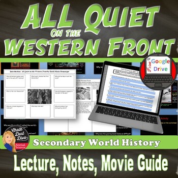 Preview of World War I |  All Quiet on the Western Front | PPT Introduction & Movie Guide