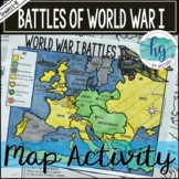 World War 1 (World War I) Battles Map Activity (Print and 