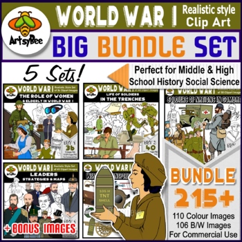 Preview of World War I Bundle of 215+ Clip Art Images