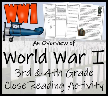 Preview of World War I Close Reading Comprehension Activity | 3rd Grade & 4th Grade