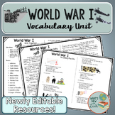 World War I Complete Vocabulary Unit