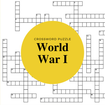 World War 1 Crossword Puzzle by All Things History Lesson Plans TPT