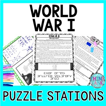 Preview of World War I PUZZLE STATIONS: Woodrow Wilson, Treaty of Versailles, Allied Powers