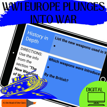 Preview of World War I | Europe Plunges into War | Digital Guided Notes | Google Resource 