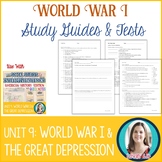 World War I, Great Depression Study Guides and Tests