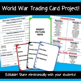 World War I & II Trading Card Project - Templates, Terms &