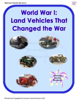 Preview of World War I: Land Vehicles Changed War Passage and Essay Response: GR8