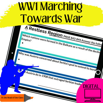 Preview of World War I | Marching Towards War | Digital Guided Notes | Google Resource