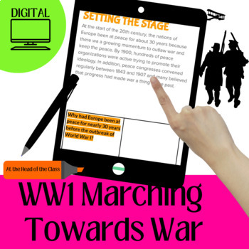 Preview of World War I | Marching Towards War | Digital Reading Comprehension Assignment 