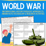 World War I: No-Prep Packet {Reading Passages, Worksheets,