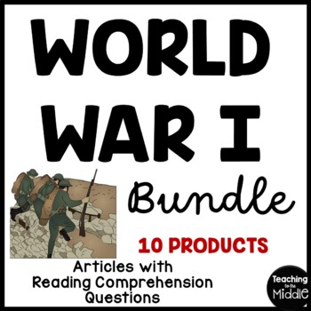 Preview of World War I (One) Reading Comprehension Worksheet Bundle World War One