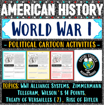 Preview of World War I Political Cartoon Analysis Activities - US History WWI