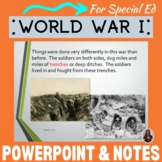 World War I PowerPoint and notes for Special Education