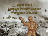 World War I Complete Primary Source Worksheet Collection