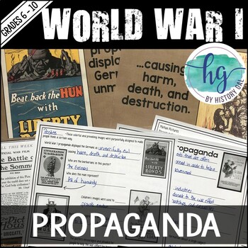 Preview of World War 1 (World War I) Propaganda PowerPoint & Student Notes