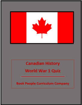 Preview of World War I Quiz: Canadian History (Digital)