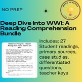 World War I Reading Comprehension Worksheet Bundle: Deep D