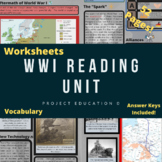 World War I Reading Unit and Worksheets