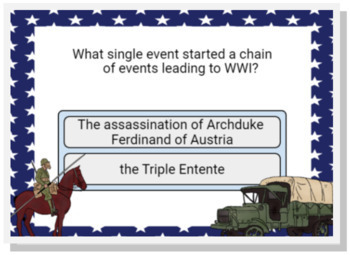 Preview of World War I Review | Easel Self Checking Activity