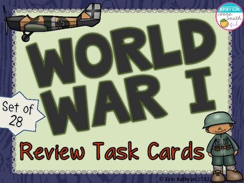 Preview of World War I Review Task Cards - Set of 28 (WWI, WW1)