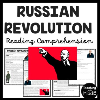 Preview of World War I Russian Revolution Reading Comprehension Worksheet Animal Farm
