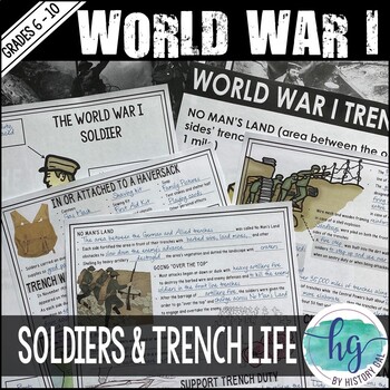 Preview of World War 1 Soldiers and Trench Life PowerPoint Guided Notes (Print and Digital)