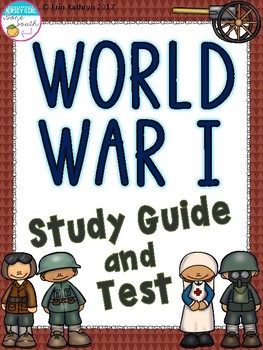 Preview of World War I Study Guide and Test (WWI, WW1)