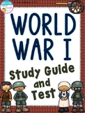 World War I Study Guide and Test (WWI, WW1)
