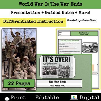 Preview of World War I: The War Ends Presentation + Guided Notes + More