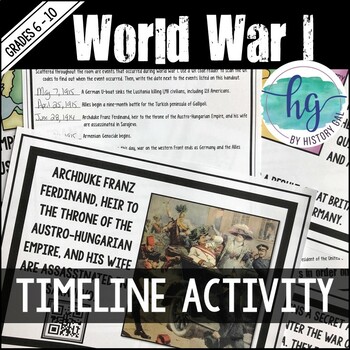 Preview of World War I (World War 1) Timeline Activity