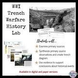 World War I Trench Warfare History Lab (editable)