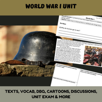 Preview of World War I Unit