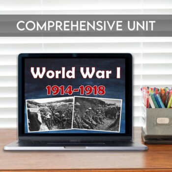 Preview of World War I Comprehensive Unit: Slides, Guided Notes, Activities & More