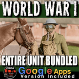 World War 1 Unit: WW1 PPTs, Guided Notes, Worksheets, Plans, Test + Google Apps
