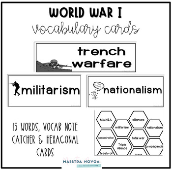 Preview of World War I Vocabulary + Hexagonal Cards