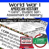 World War I (WWI) I Cans Student Self Assessment Mastery--