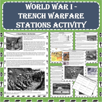 Preview of World War I - Trench Warfare Primary Source Stations Activity (PDF and Digital)